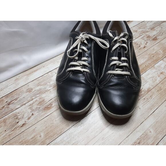 FOOTJOY GOLF CONTOUR CASUAL Mens 11M Black Leather Lace Up Spikeless Shoes 54244 main image 6